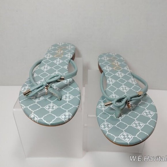Nanette™by Nanette Lepore® Aqua Signature Melanie Leather Thong Sandals Size 8.5 - Picture 11 of 16